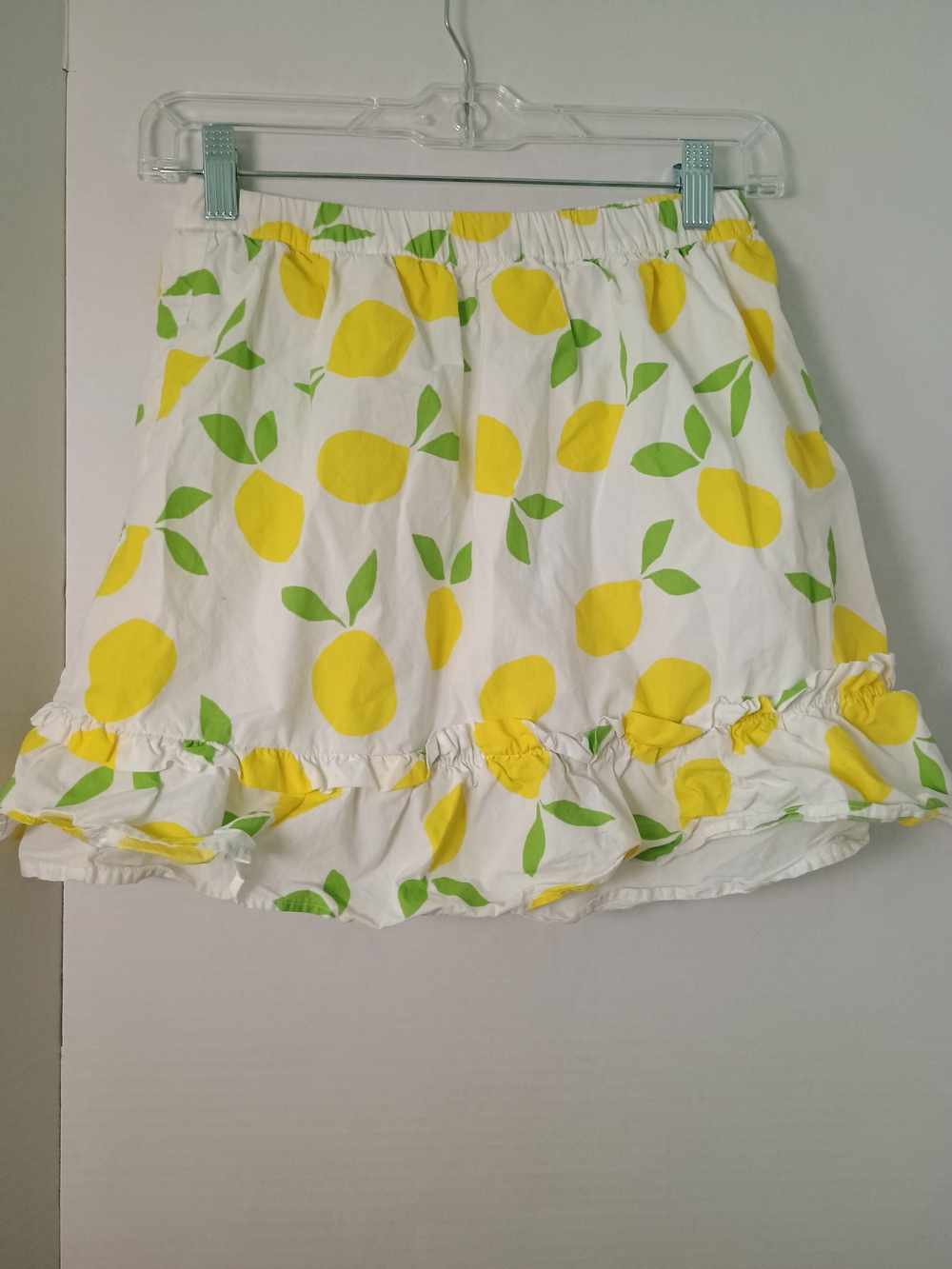Gymboree Lemon Print Ruffle Skirt White & Yellow Girls 12 Like New